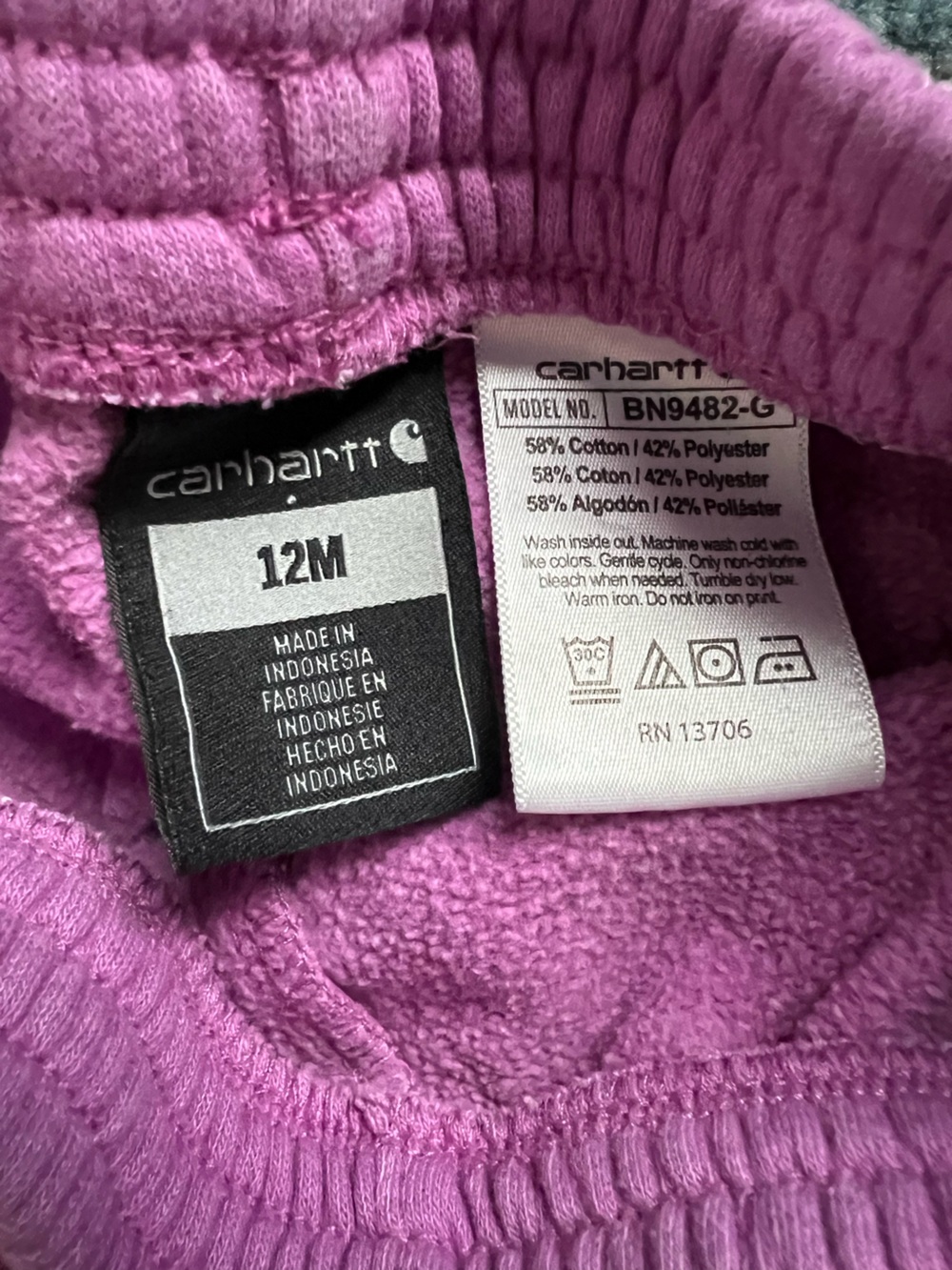 Carhartt purple joggers 12M - Picture 4 of 4